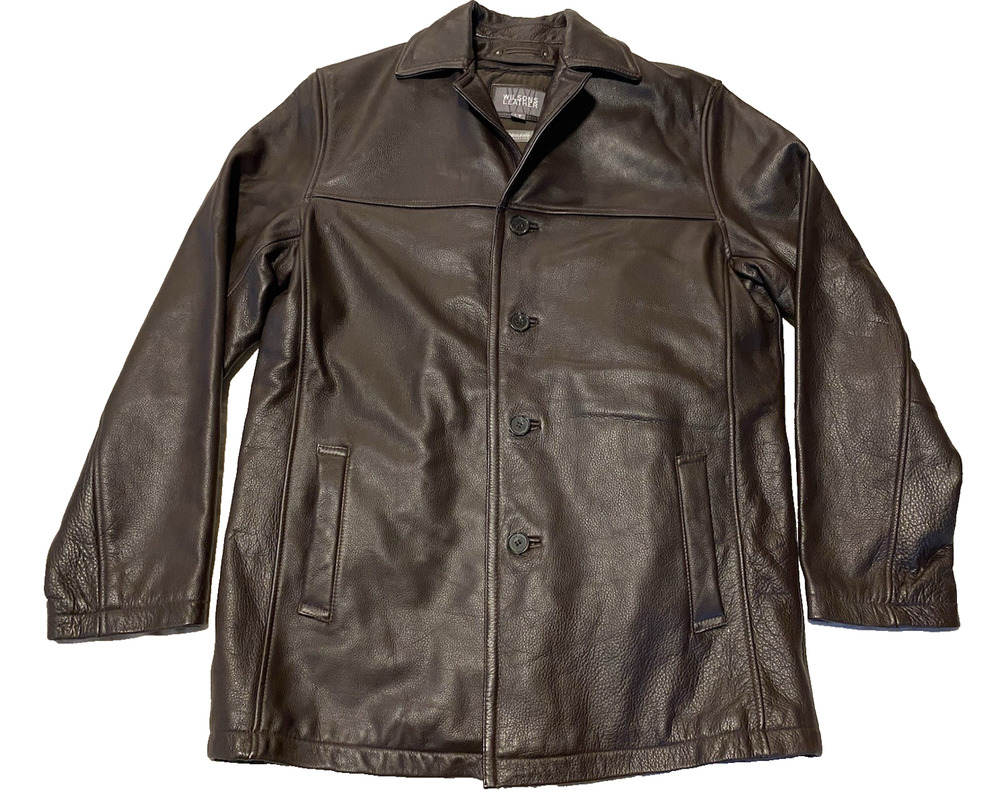 Wilsons Leather Mens Brown Leather Jacket Size Large Tall Thinsulate Insulation